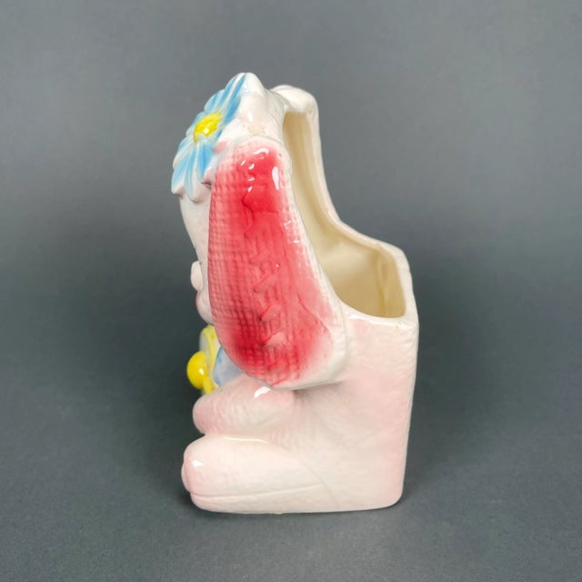 Mid-Century Modern Vintage 1950s Kitsch Rubens Originals Ceramic Drummer Dog Planter 3192, Japan For Sale - Image 3 of 13