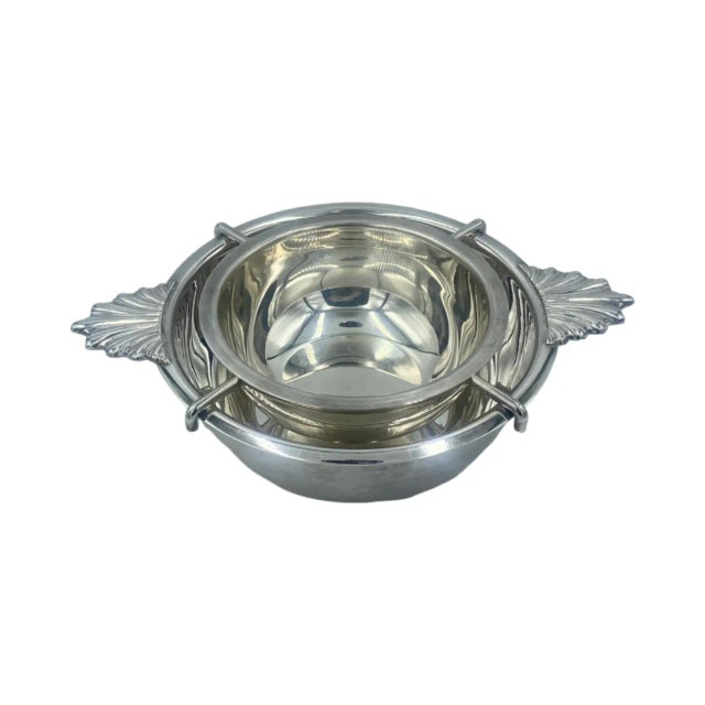 Mid-Century Modern Vintage the 21 Club Nyc Restaurant Silverplate Caviar Bowl New York For Sale - Image 3 of 13