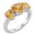 Citrine Trio Gemstone Ring, November Birthstone Ring, Dainty Minimalist Stacking Ring Us 7 For Sale