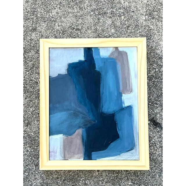 Vintage Original Abstract Oil on Canvas For Sale - Image 10 of 12