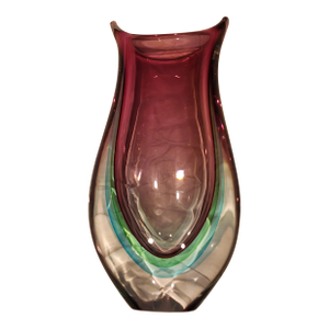Vintage Signed Art Glass Somerso Vase