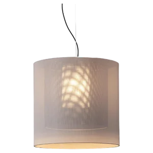 LM Pendant Lamp in White and Black Moaré by Antoni Arola