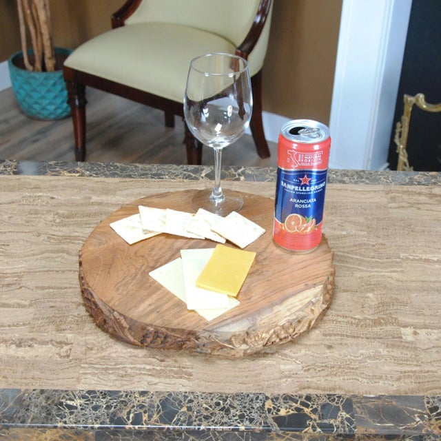 2020s Contemporary Grape Carved Teak Serving Platter For Sale - Image 5 of 6