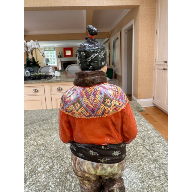 Pair of Early 1900s Royal Copenhagen Figurines Carl Martin-Hansen Man and Woman From Greenland For Sale - Image 14 of 16