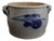 German Folk Art Grey and Cobalt Blue Stoneware Jar, 1890s For Sale