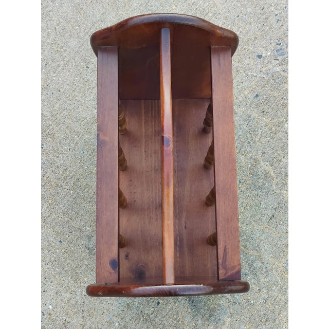 Traditional Mid 20th Century Vintage Wooden Magazine Rack, Newspaper Holder For Sale - Image 3 of 8