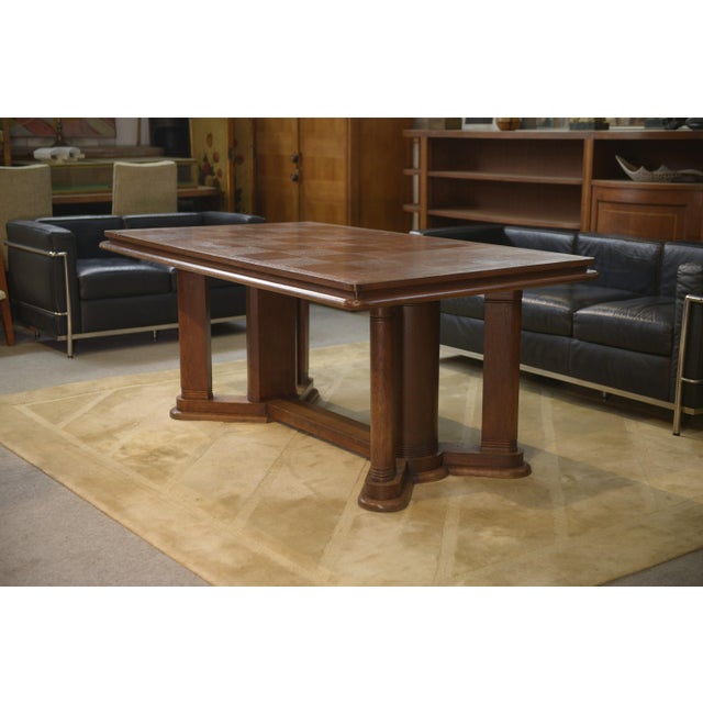 Oak Table in the style of Charles Dudouyt, 1940s For Sale - Image 12 of 12