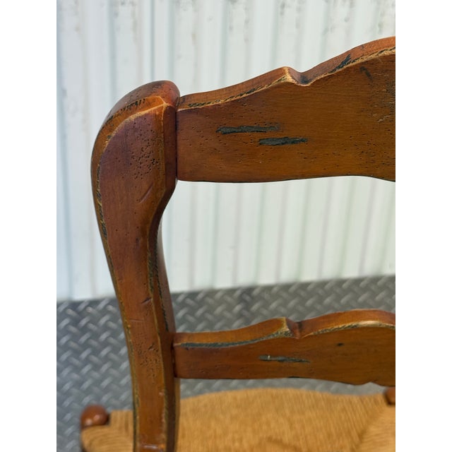 Habersham French Country Farmhouse Ladderback Rush Seat Dining Chairs - Set of 4 For Sale - Image 10 of 12