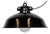 Industrial Black Enamel Factory Pendant Lamp, 1950s For Sale