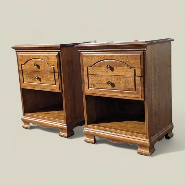 Vintage l.a. Period Furniture Wood Nightstands, Pair, 1960s For Sale In Los Angeles - Image 6 of 10