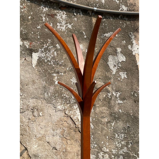 Art Deco Palm Tree Coat Stand Rack Solid Cherry & Iron Chairish