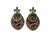 Vintage Natural Ruby, Emerald and Diamond Earrings- 925 Sterling Silver For Sale - Image 4 of 10