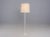Floor lamp in white lacquered steel, with 4 lights (three lateral adjustable), 2 lighting phases (high/low). Around 1950....