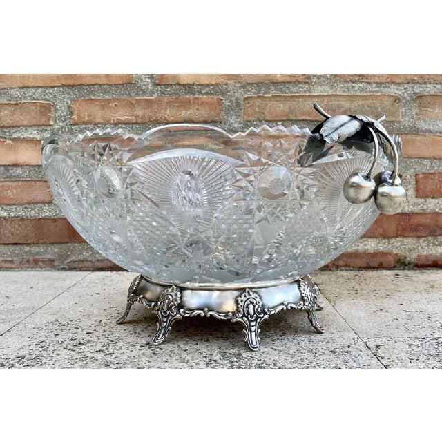 Antique French Art Deco Glass Fruit BowlThis elegant fruit bowl is crafted in the historicist style with fruit decoration,...