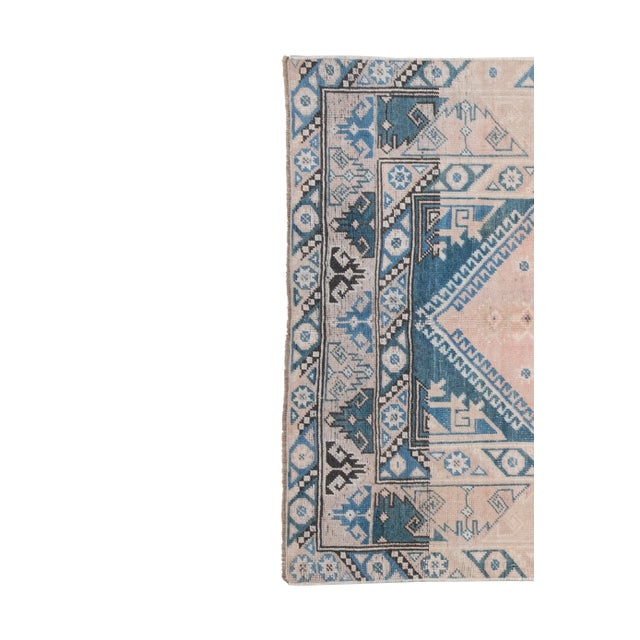 Mid-Century Modern 1960s HandKnotted Washed Out Turkish Oushak Rug 3'11" X 6'1" For Sale - Image 3 of 13