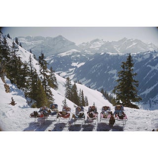 Slim Aarons 'Lounging in Gstaad' Contemporary Archival Color Photograph Print From the Original Negative by Getty - 40x60 For Sale