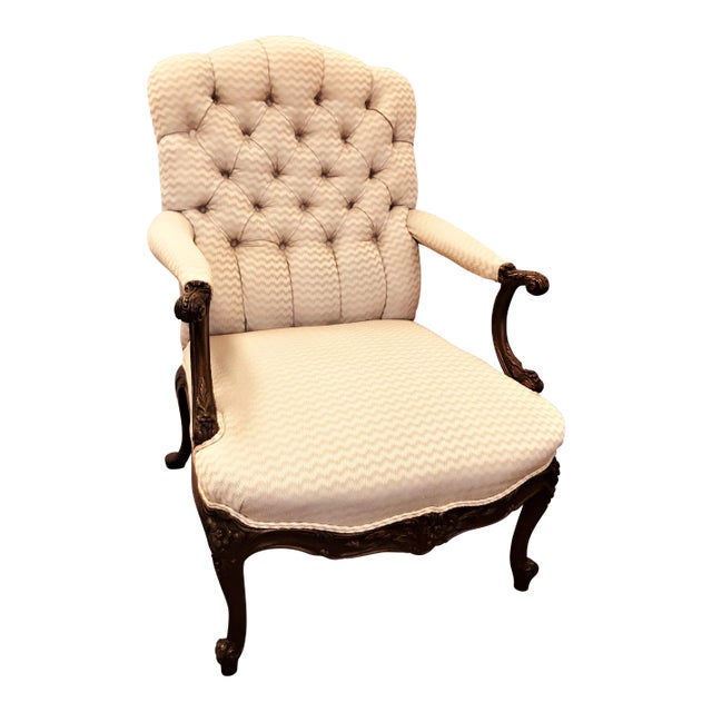 Late 19th Century Antique Georgian Style Carved Walnut Armchair For Sale