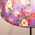 Metal Vintage Chrome Floor Lamp with Handmade Purple Floral Decorated Shade, Italy For Sale - Image 7 of 13