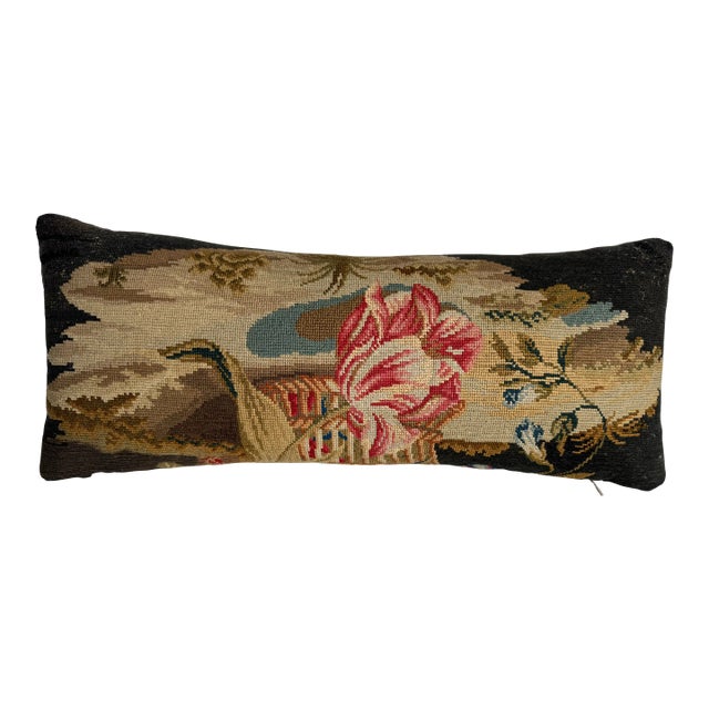 English Needlework Pillow 1850 For Sale