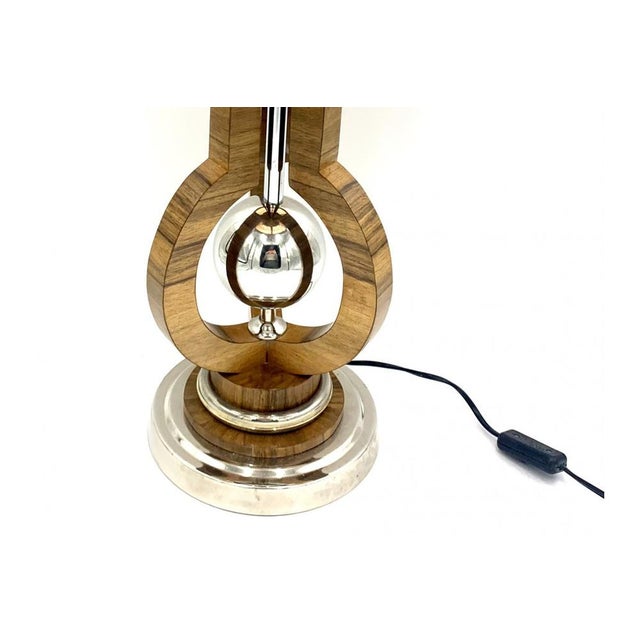 Wood Art Deco Table Lamp, 1950s For Sale - Image 7 of 8