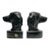 1950s Mid-Century Vintage Frankoma Pottery Black Onyx Dog Bookends - Pair For Sale