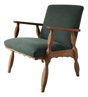 Oak Scalloped Lounge Chair by Henning Kjaernulf, Denmark, 1950s