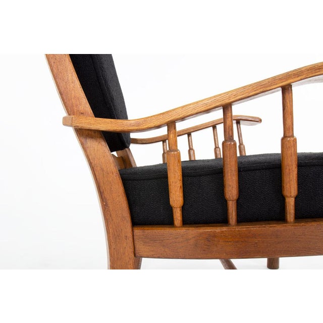 Set of Vintage Armchairs in Oak and Terry Fabric, 1950 For Sale - Image 10 of 14