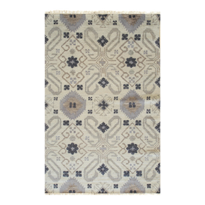 8x10 Quinn Oushak Gray Geometric Modern Hand Knotted Wool Carpet Rug