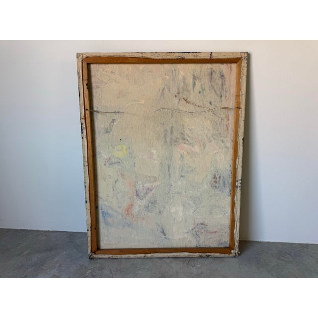 Green Large Vintage Helen Stein Mixed Media Expressionist Abstract Painting – Signed For Sale - Image 8 of 8