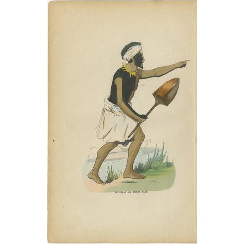 European School Artist, Pacific Islanders & Polynesian Costume, 1852, Print, Set of 10 For Sale - Image 10 of 13