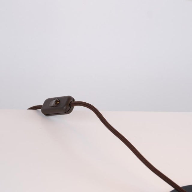 Brown Table Lamp with White Metal Shades and Nickel-Plated Frame by Lyfa, 1940s For Sale - Image 8 of 12