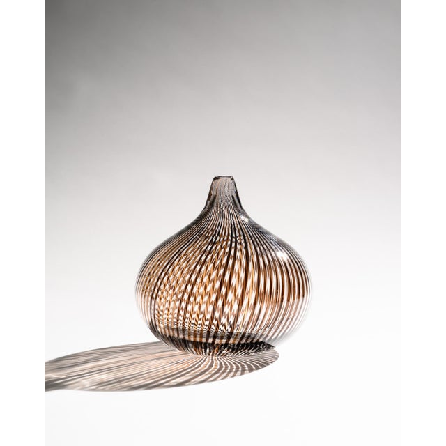 Brown Glasstudio Filigrana Vase Duo by Mario Colelli & Hertha Bengtson for Rosenthal, Germany, 1980s, Set of 2 For Sale - Image 8 of 18