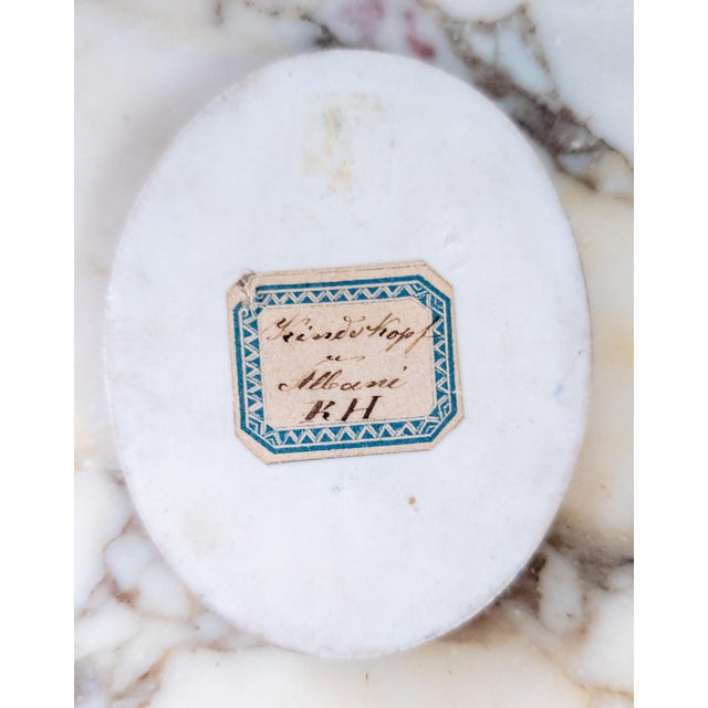 Pink 19th Century German Dresden or KPM Porcelain Painted Plaque of a Child For Sale - Image 8 of 10