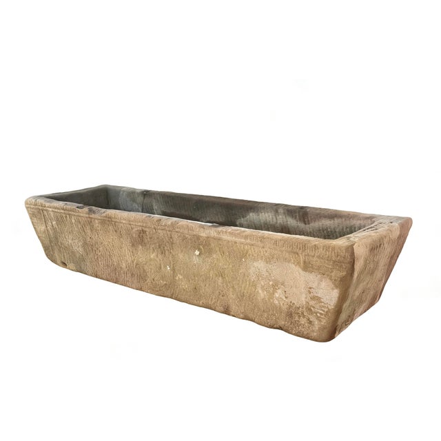 Chinese 74" Inch Long Hand Chiseled Stone Trough 62 For Sale - Image 3 of 3