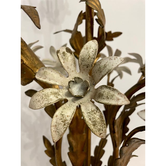 Mid 20th Century Painted Gilt Italian Tole Lamp For Sale - Image 5 of 10