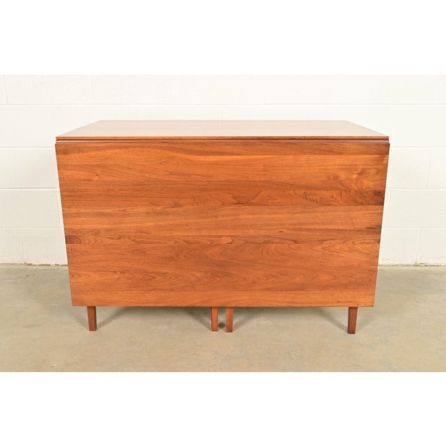 Henkel Harris Federal Solid Walnut Drop Leaf Dining Table, Circa 1960s For Sale - Image 10 of 13