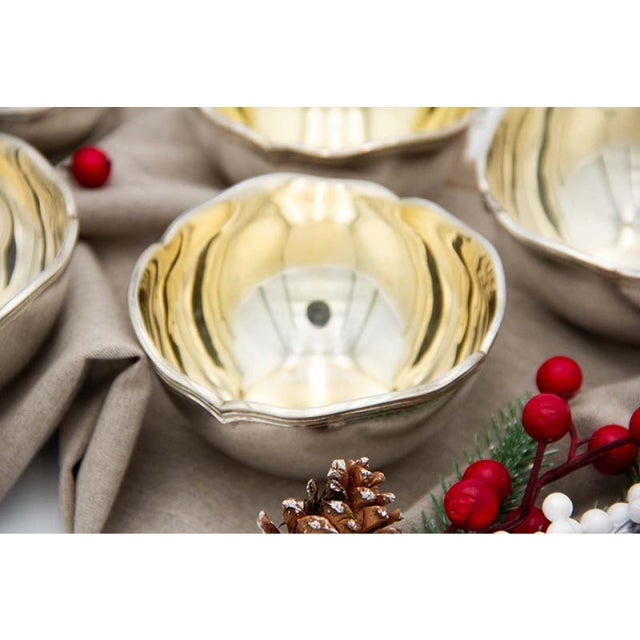 Washbasins in Smooth Silver, Set of 8 For Sale - Image 3 of 5