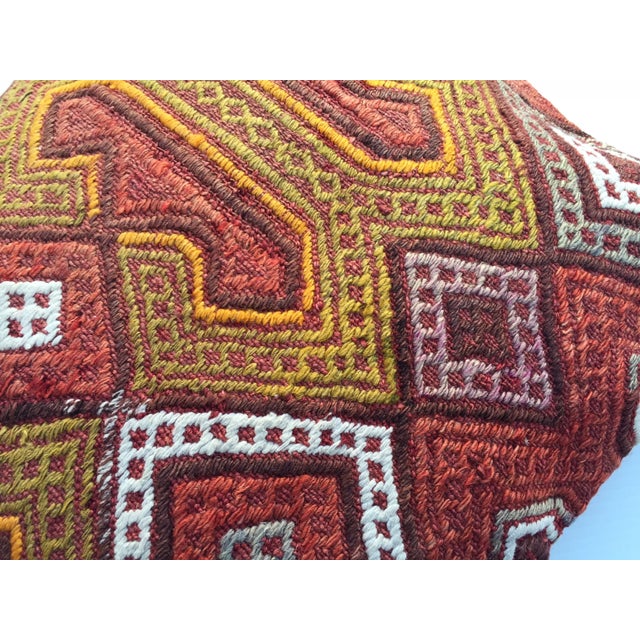 1960s Vintage Kilim Pillow Cover - 16" X 16" For Sale - Image 5 of 6