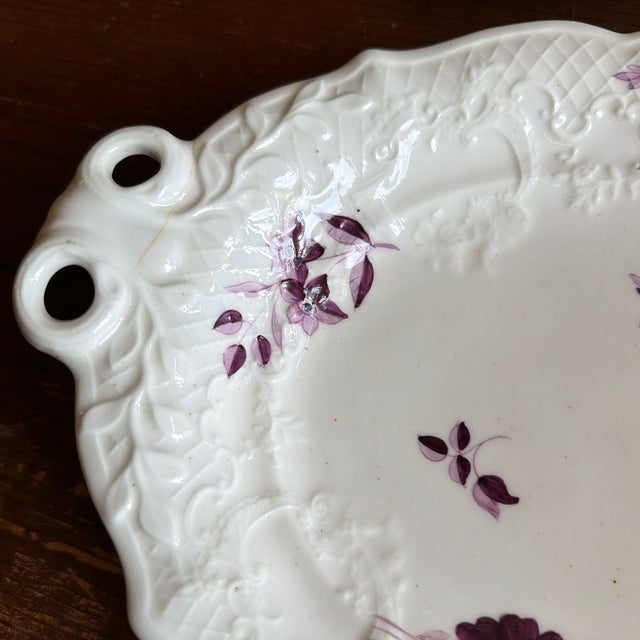 Ridgway Porcelain Pair of Antique Job Ridgway Cauldon Place Double-Handled Trays, Pattern B1154, Circa 1808-1814 For Sale - Image 4 of 12