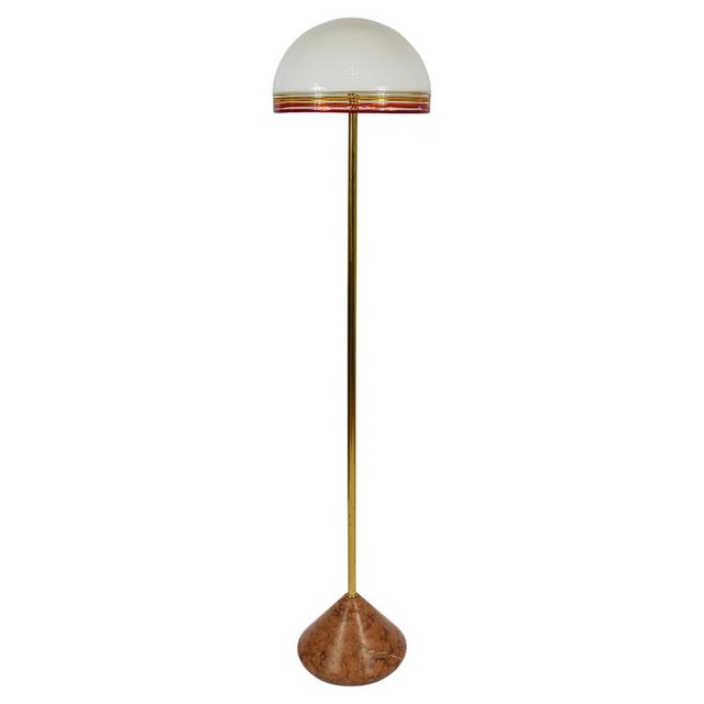 Roberto Pamio Febo Floor Lamp in Marble, Brass & Murano Glass attributed to Leucos, Italy, 1970s For Sale - Image 18 of 18