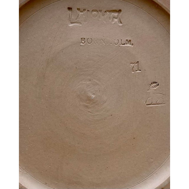 1940s Vintage Hjorth Bornholm Danish Pottery Pair, Scandinavian Studio Ceramic Vase & Cachepot For Sale - Image 5 of 7