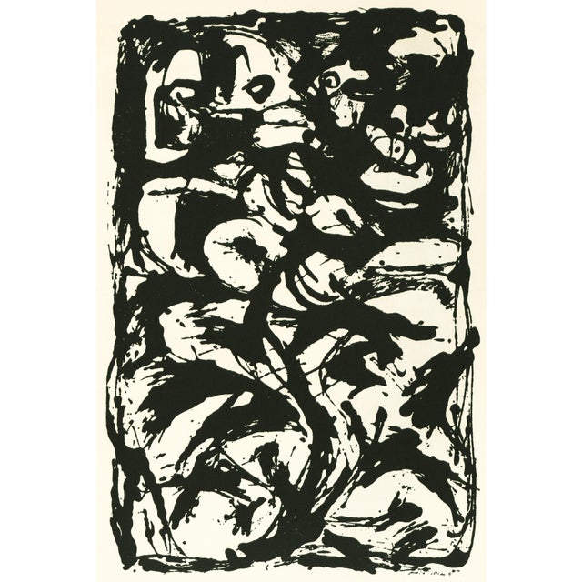Extremely rare, original serigraph (silkscreen) after the black and white pour painting by Jackson Pollock, from the...