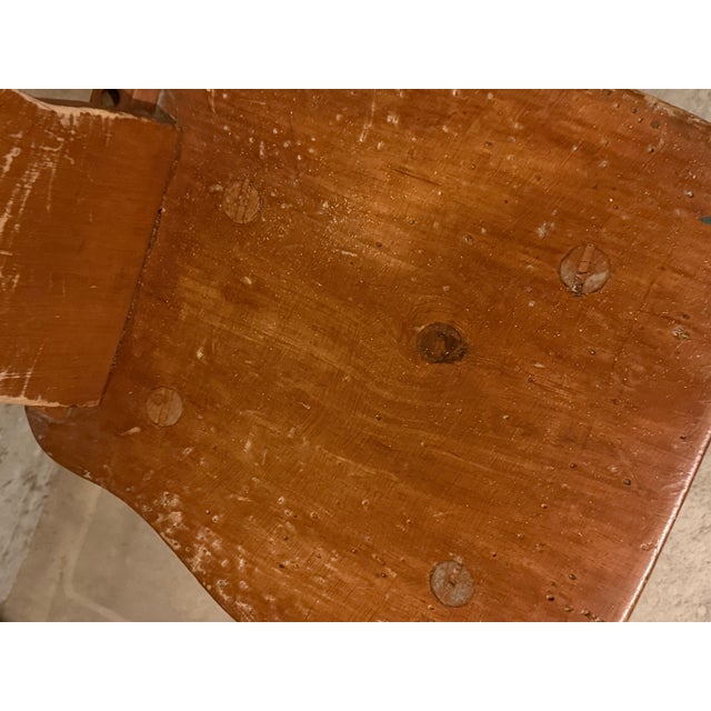 Set of 6 Vintage Alpine Bavarian Heart-Cutout Plank Chairs (Brettstuhl)(Tyrolean) For Sale - Image 4 of 8