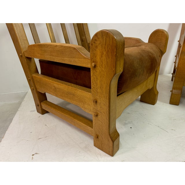 Set of Brutalist Armchairs in Oak, 1960s For Sale - Image 11 of 18