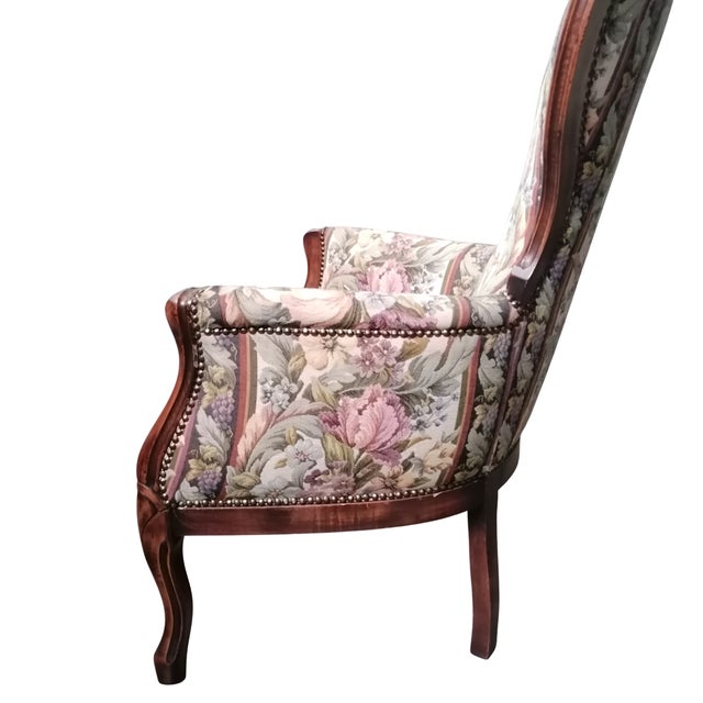 Baroque Armchairs in Floral Fabric, 1950s, Set of 2 For Sale - Image 6 of 14