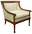 Statton Furniture Vintage Traditional American Style Stanton Furniture Mahogany & Textured Slub Upholstery Club Chair For Sale - Image 4 of 12