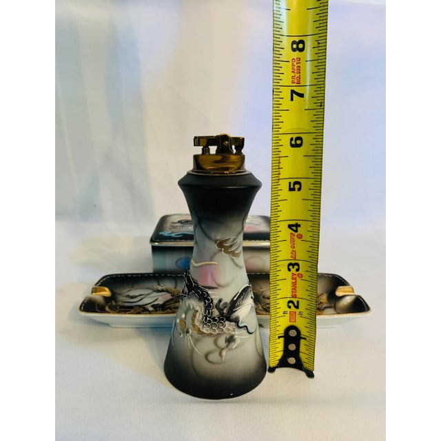 Gray Mid 20th Century Dragonware Moriage Complete Smoking Ensemble - 4 Piece Set For Sale - Image 8 of 13