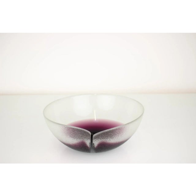 Glass Mid-Century Bowl by Jiri Suhajek for Crystalex, 1970s For Sale - Image 7 of 14