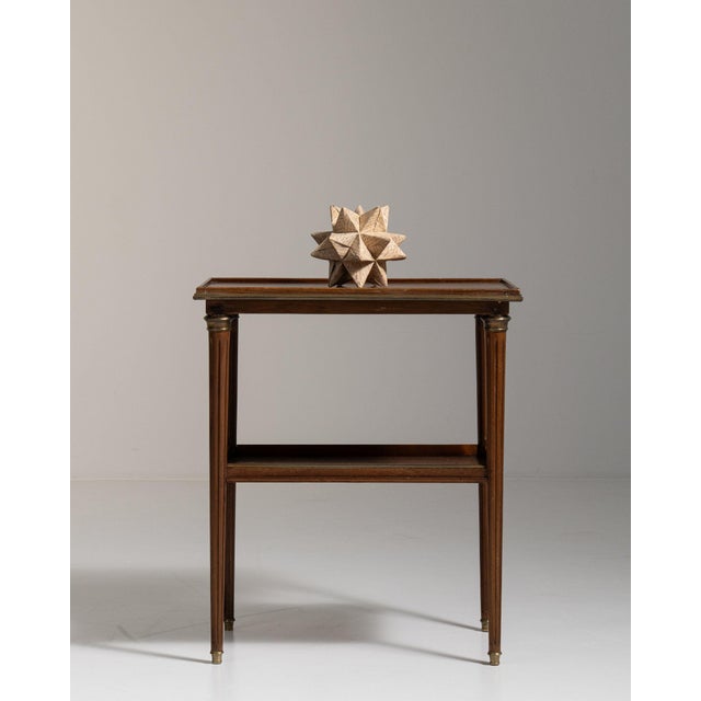 19th Century 19th Century France Rich Walnut Brown Carved Walnut Side Table With Shelf For Sale - Image 5 of 11