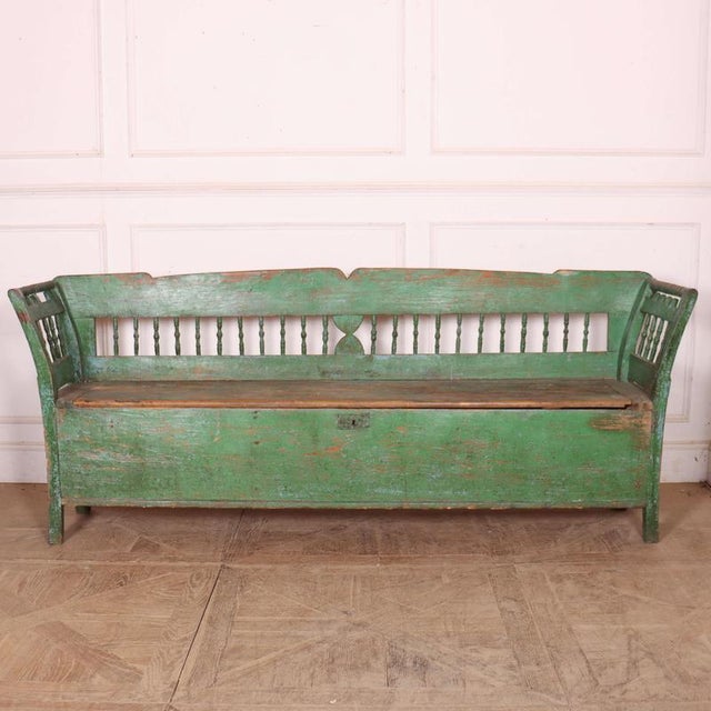Vintage Austrian Farmhouse Bench For Sale - Image 10 of 10